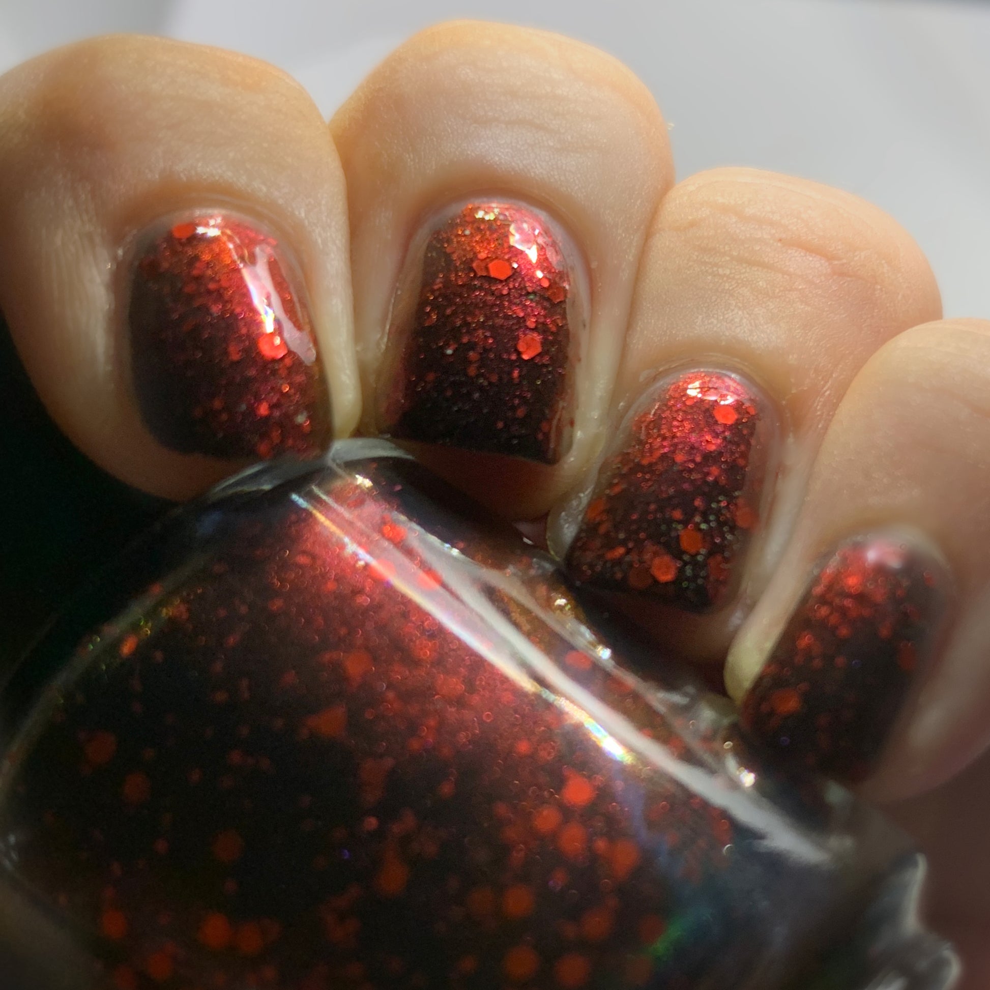 Indie polish, swamp gloss, multichrome, black, red, blue, glitter, polish, thor