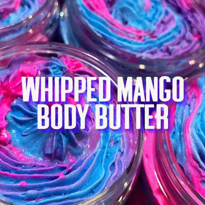 whipped body butter, swamp gloss, rainbow, mango, neon, pink, blue